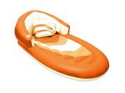 68 Deluxe Orange and White Inflatable Swimming Pool Lounger with Pillow