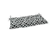 44 Labirinto Geometrico Black and White Outdoor Tufted Wrought Iron Patio Loveseat Cushion
