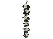 5 White Magnolia Flower and Leaves Artificial Silk Floral Garland Unlit