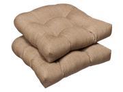 Pack of 2 Outdoor Patio Wicker Chair Seat Cushions Textured Tan Brown Sunbrella