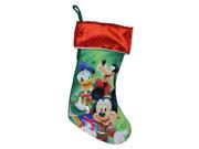 17.5 Red and Green Mickey Mouse and Friends Disney Christmas Stocking
