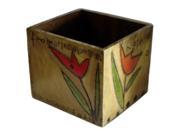 Kathy Lande Religious Bible Verse Romans 8 38 Container with Tulip Design 23929