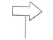 Pack of 6 Blank White Arrow Yard Sign with Silver Border Decorations 15.25