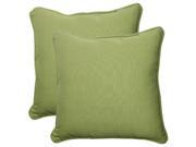 Set of 2 Solid Olive Green Outdoor Patio Corded Square Throw Pillows 18.5