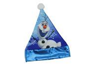 15 White and Blue Olaf the Snowman Disney Frozen Santa Hat with Blue Trim