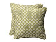Pack of 2 Eco Friendly Recycled Lime Mosaic Square Outdoor Throw Pillows 18.5