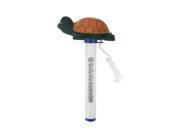 8.25 Green and Orange Floating Turtle Shaped Swimming Pool Thermometer with Cord