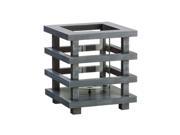 8 Gray Brushed Wooden Pagoda Tower Pillar Candle Holder