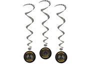 Pack of 18 Car Racing Tire Black and White Checkered Hanging Party Decoration Whirls 40