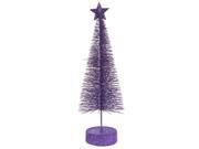 Pack of 2 Purple Passion Glitter Sisal Artificial Table Top Christmas Trees 12