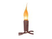 Set of 100 Fireside Amber Mini Silicone Flame Bulb Christmas Lights Brown Wire