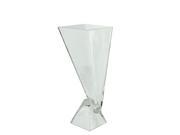 13.75 Offset Pyramids Abstract Transparent Glass Vase