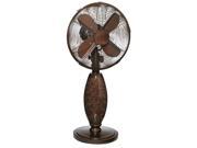 24 Stylish Chocolate Brown and Amber Glass Oscillating Table Top Fan