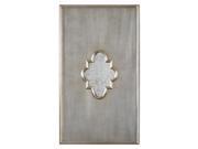 60 Velaux Elegant Silver Leaf Frame with Quatrefoil Shaped Antique Mirror