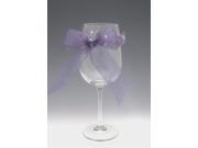 Set of 4 Jolie Tall Wine Drinking Glasses with Solid Deep Purple Bows 16 ounces