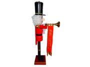 58 Giant Life Size Merry Christmas Nutcracker with Trumpet and Ribbon Banner