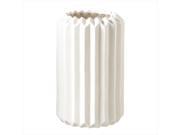 Pack of 2 Ivory White Ridged Natural Textured Decorative Vase 9