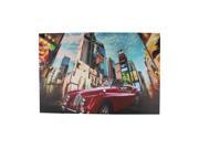 LED Lighted NYC Times Square 7th Avenue Classic MG Car Canvas Wall Art 15.75 x 23.5