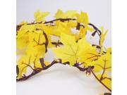 Set of 50 Yellow Leaf Autumn Thanksgiving Gold Light Garland Brown Wire