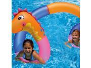 15.2 Orange Pink and Blue Inflatable Aqua Fun Seahorse Twister Swimming Pool Kid s Float
