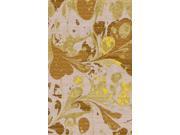 3.25 x 5.25 Fleurs D Encre Ivory and Goldenrod Yellow Hand Tufted Wool Area Throw Rug