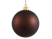 Matte Chocolate UV Resistant Commercial Drilled Shatterproof Christmas Ball Ornament 2.75 70mm
