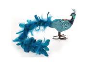 24 Regal Peacock Flowing Bondi Blue Closed Tail Bird Christmas Table Top Decoration