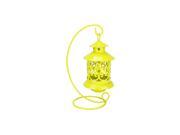 8.75 Shiny Yellow Votive or Tealight Candle Holder Mini Lantern with Hanger