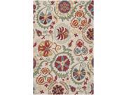 5 x 8 Bohemian Summer Old Gold and Carmine Red Wool Area Throw Rug