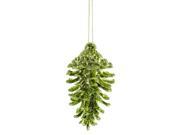 6ct Green Kiwi Glittered Shatterproof Pine Cone Christmas Ornaments 3.5