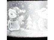 Snowman Snow Day Party Gray and Silver Wired Craft Ribbon 2.5 x 40 Yards