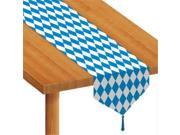 Club Pack of 12 Blue and White Diamond Oktoberfest Disposable Table Runners 6