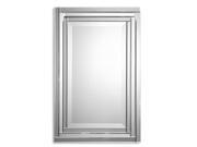 34 Frameless Polished Rectangular Beveled Vanity Wall Mirror