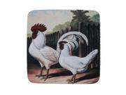 Pack of 8 Absorbent Rural Farm Rooster and Hen Print Cocktail Drink Coasters 4
