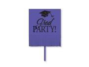 Pack of 6 Purple and Black Grad Party Outdoor Garden Yard Sign Decorations with Fringe 26.75