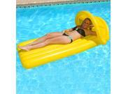 74 Yellow Swimming Pool Inflatable Canopy Floating Air Mattress Raft