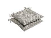 Set of 2 Ruche D abeille Taupe and White Outdoor Patio Wrought Iron Chair Cushions 19