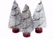 Pack of 3 Multi Colored Garland Table Top White and Silver Christmas Trees 7