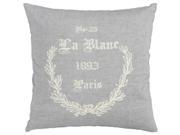 22 French Style La Blanc 1893 Paris Gray and Ivory Down Throw Pillow