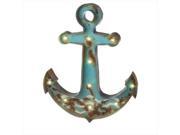 Pack of 2 Distressed Teal Anchor Marquee Lighted Wall Decor 28