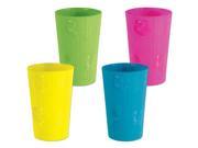Club Pack of 12 Tropical Luau Bamboo Hibiscus Floral Plastic Drinking Party Tumbler Cups 18 oz.