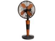 24.5 Stylish Black Base and Neck with Mahogany Wood Grain Body Oscillating Table Top Fan