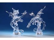 Pack of 2 Icy Crystal Decorative Illuminated Fantasy Dragon Figures 15