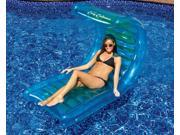 56.25 Water Sports Transparent Blue and Green Inflatable Cozy Cabana Single Swimming Pool Lounger