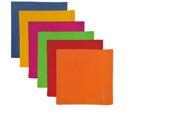 Set of 6 Decorative Primary Colored Cotton Lunch or Dinner Napkins 18
