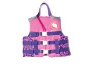 USCG Approved Water or Swimming Pool Pretty in Pink Youth Floral Life Vest for Girls Up to 90lbs