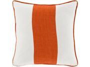 20 Carrot Orange and Cream White Warm Stripes Decorative Throw Pillow Down Filler