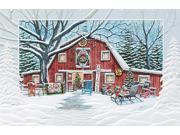 Pack of 16 Antiquing Barn Fine Art Embossed Deluxe Christmas Greeting Cards