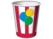 Club Pack of 96 Circus Time Disposable Paper Hot and Cold Drinking Party Cups 9 oz.