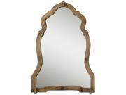 43 Elegant Light Walnut Brown Curved Wooden Wall Mirror